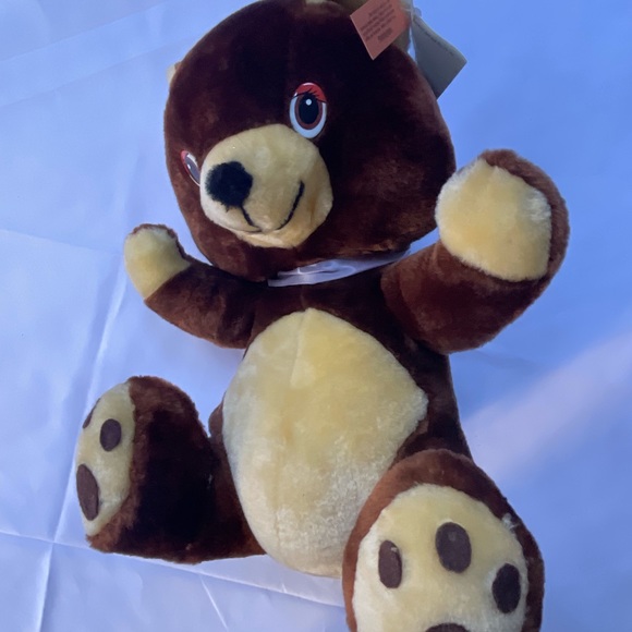 A & B Novelty Co. Inc Vtg Brown Plush Teddy Bear 1982 with tags - Picture 6 of 7